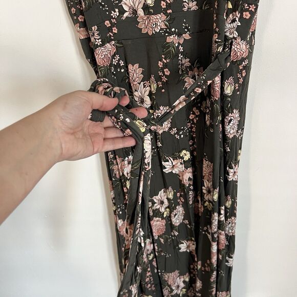 LOFT Plus Size 20 Floral Wrap Maxi Dress Sleeveless V-Neck Tie Waist NWT - Picture 7 of 12